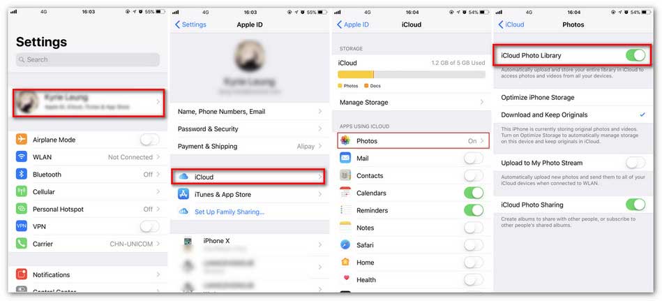 Choose transfer file from iPhone to iPhone X 